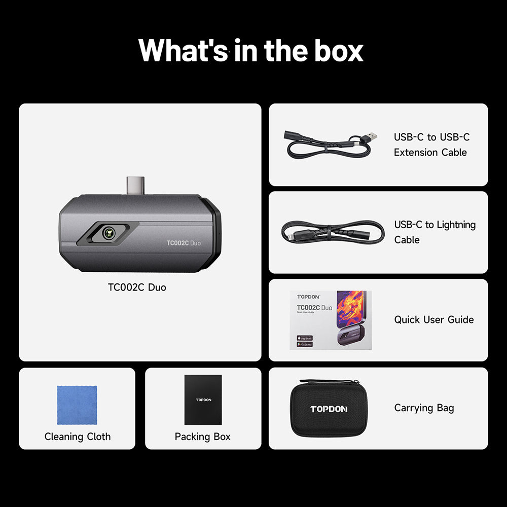 TOPDON TC002C Duo – Caméra thermique USB-C iOS & Android | GreenMotor