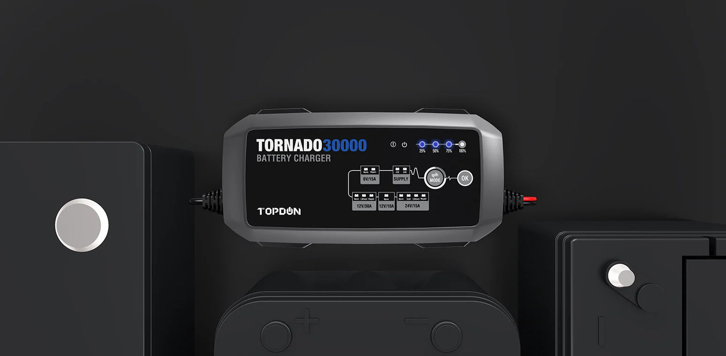 TOPDON Tornado30000 – Chargeur Intelligent 30A | GreenMotor