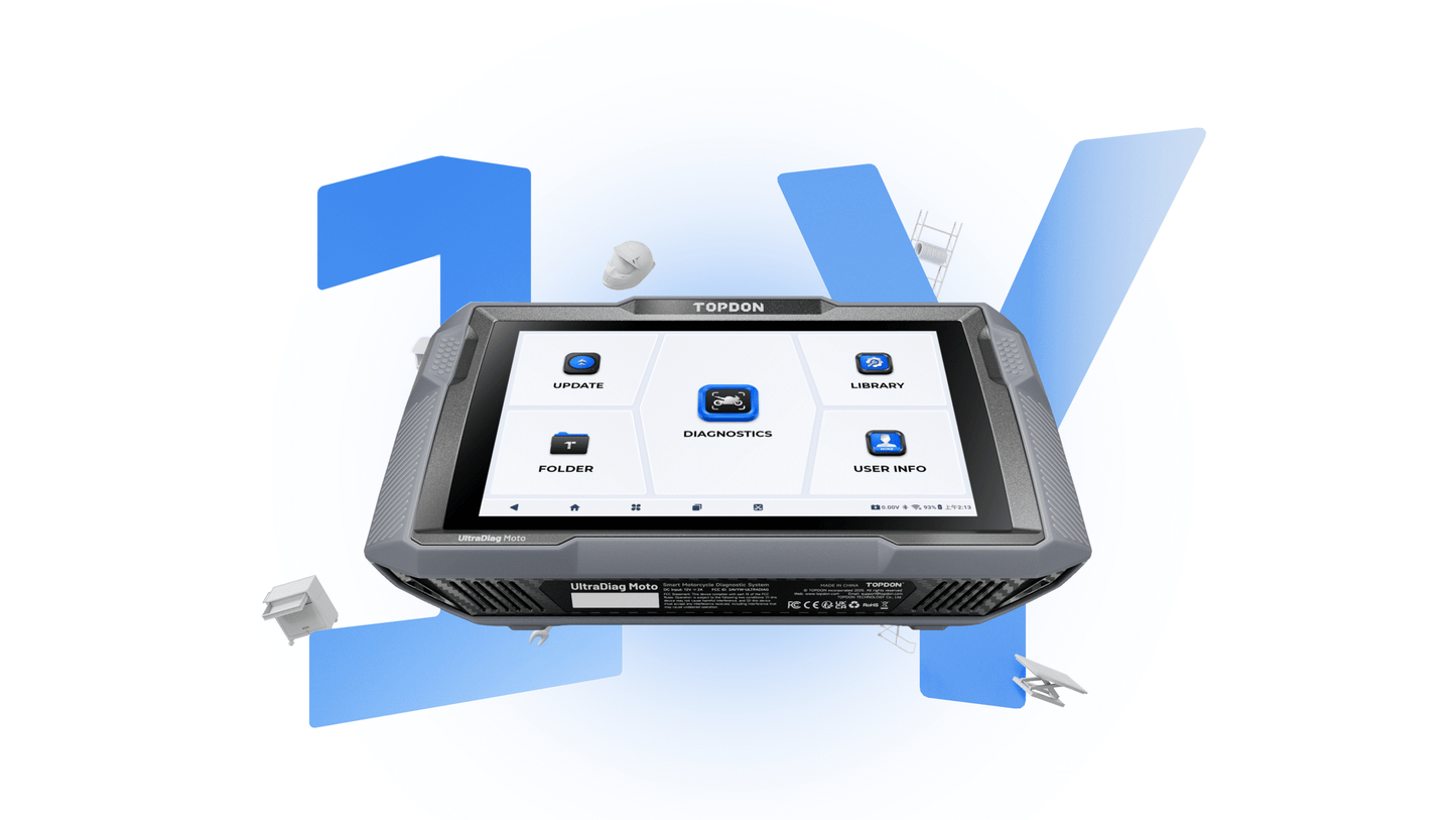 TOPDON UltraDiag Moto – Diagnostic moto pro 80+ marques | GreenMotor