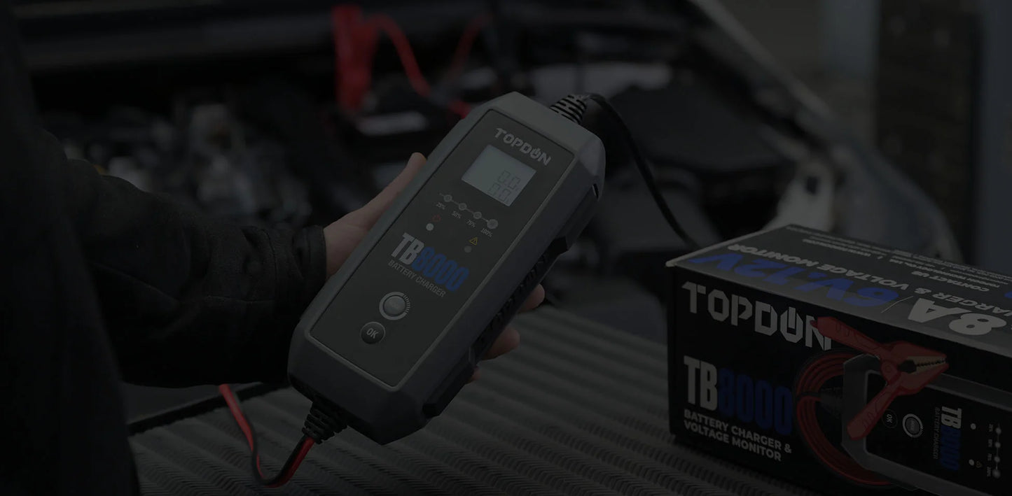 TOPDON TB8000 – Chargeur Intelligent 6V/12V (15–260Ah, 8A) | GreenMotor