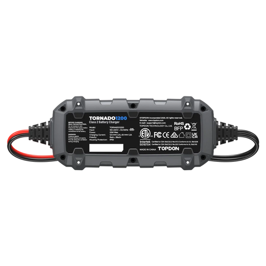 TOPDON Tornado1200 (T1A) – Chargeur Intelligent 6V/12V (10 étapes) | GreenMotor