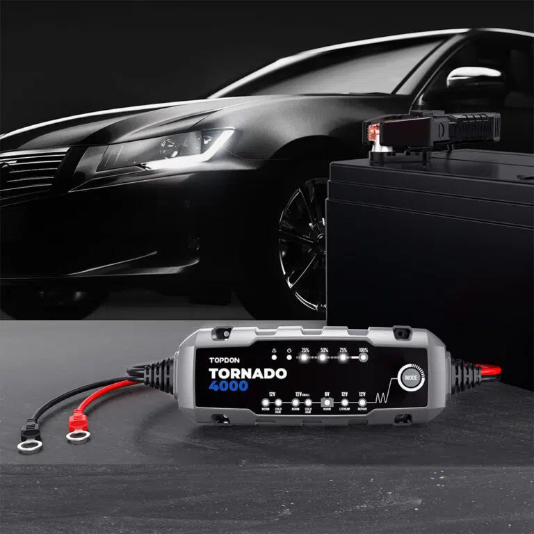TOPDON Tornado 4000 (T4A) – Chargeur Intelligent 6V/12V & 12V Lithium | GreenMotor